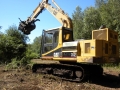 The “ Brontosaurus Mower” getting ready for lunch at Sholan Farms in Leominster. Great Oak land clearing project.