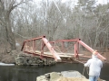 Lift off! Bridge removed from a dam site in CT.